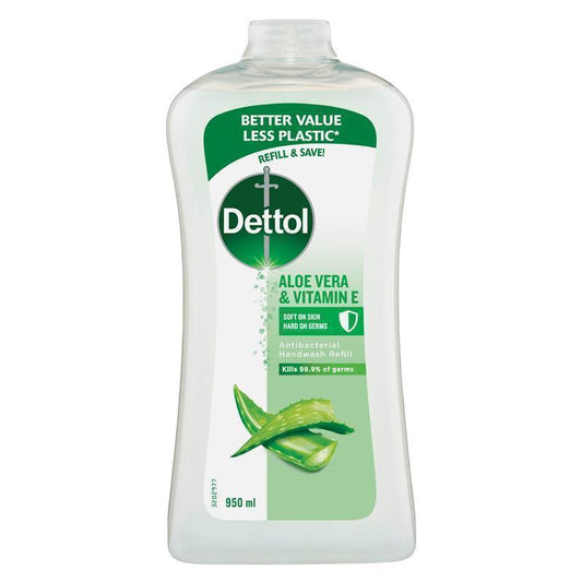 Dettol Aloe Vera & Vitamin E Antibacterial Hand Wash Refill 950 ml - Auzzi Store