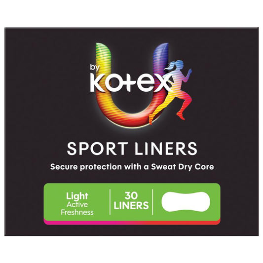 U by Kotex Sport Liners, 30-Liners, Sweat-Dry Core & Breathable - Auzzistore