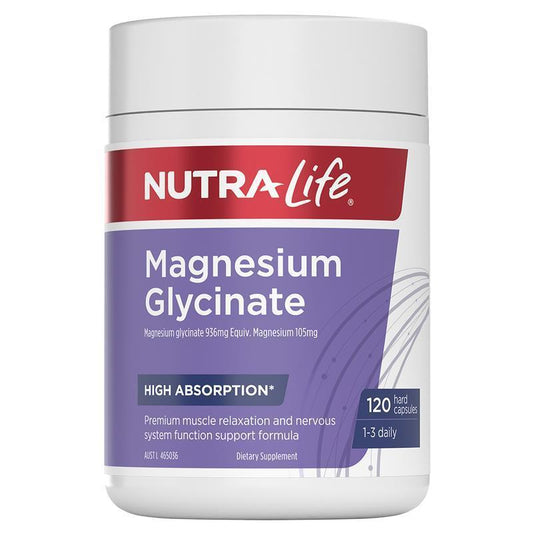 Nutra-Life Magnesium Glycinate 120 Capsules - Optimal Absorption for Health