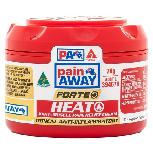 Pain Away Forte + Heat Joint & Muscle Pain Relief Cream 70g - Fast-Acting Relief-Auzzi Store
