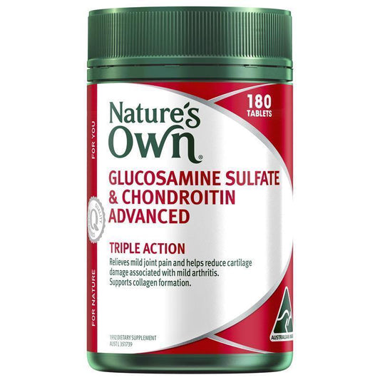 Nature's Own Glucosamine Sulfate & Chondroitin Advanced 180 Tablets - Joint Health Support - Auzzistore