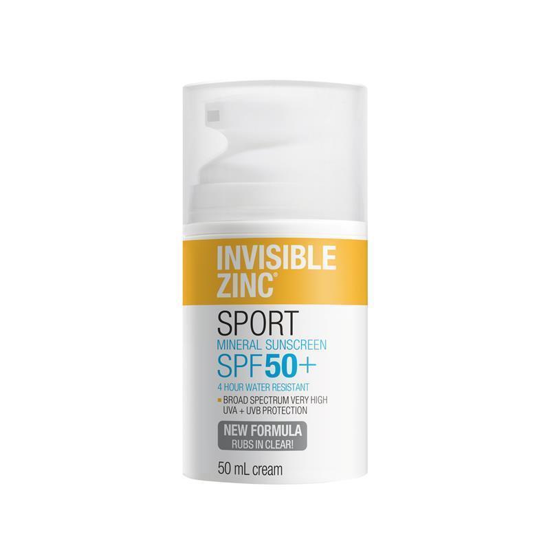 Invisible Zinc SPF 50+ Sport Mineral Sunscreen - 50ml-Auzzi Store