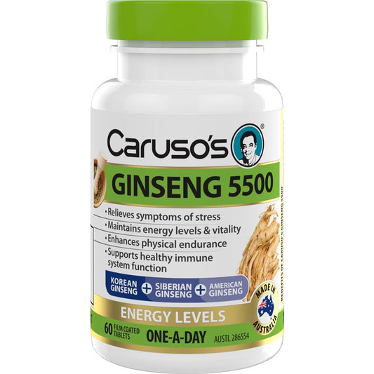 Caruso's One a Day Ginseng 5500 - 60 Tablets for Stress Relief-Auzzi Store