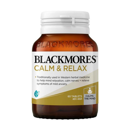 Blackmores Calm & Relax Herbal Supplement for Stress Relief - 60 Tablets