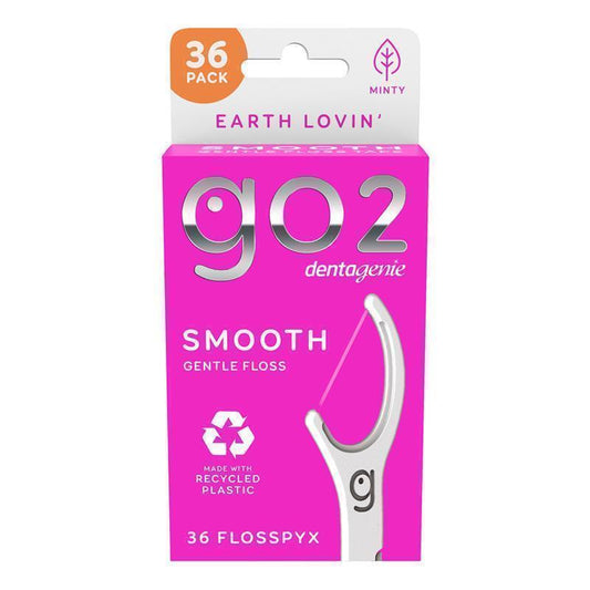GO2 Dentagenie Smooth Flosspyx Mint 36 Pack - Gentle Dental Care