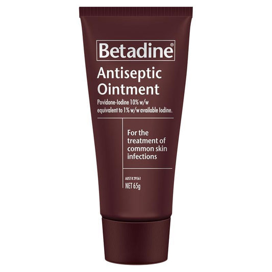 Betadine Antiseptic Ointment - 65g - Effective Antiseptic Cream for Mild Skin Infections - Auzzistore