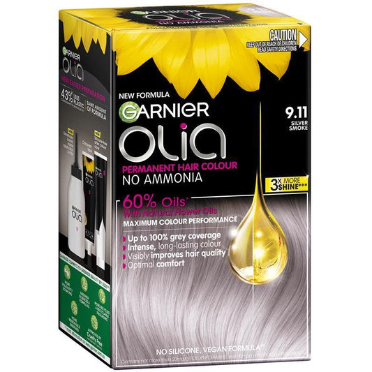 Garnier Olia Hair Colour 9.11 Silver Smoke - Ammonia-Free Hair Dye