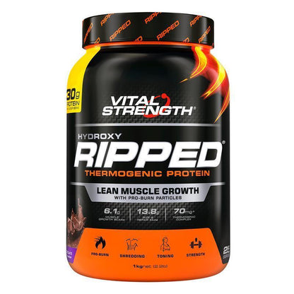 Vital Strength Hydroxy Ripped Thermogenic Protein Powder - Chocolate Flavor (1kg)-Auzzi Store
