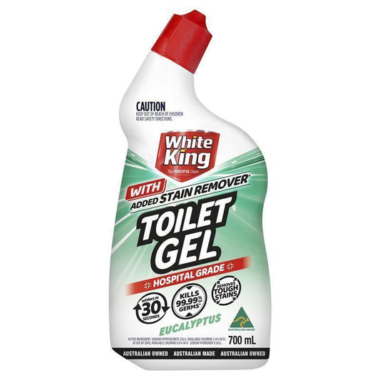 White King Toilet Gel With Stain Remover Eucalyptus 700ml - Powerful Cleaning