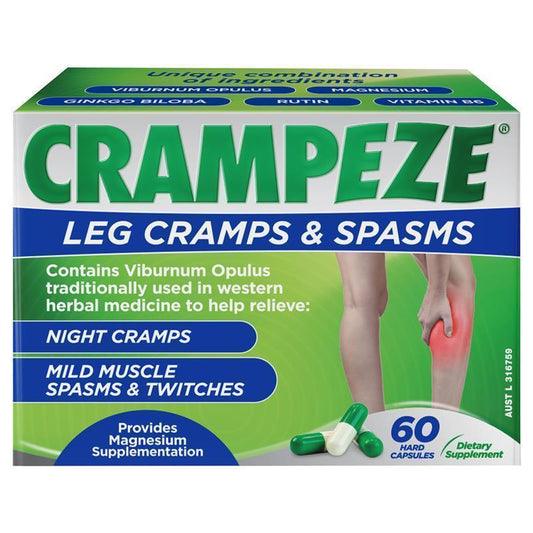 Crampeze 60 Capsules - Ultimate Relief for Leg Cramps & Spasms-Auzzi Store