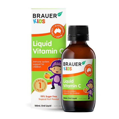 Brauer Kids Liquid Vitamin C 100ml – Sugar-Free, Fruity Taste