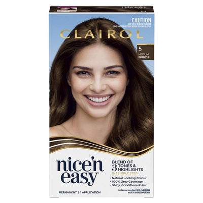 Clairol Nice N Easy 5 Natural Medium Brown Permanent Hair Colour - 173g