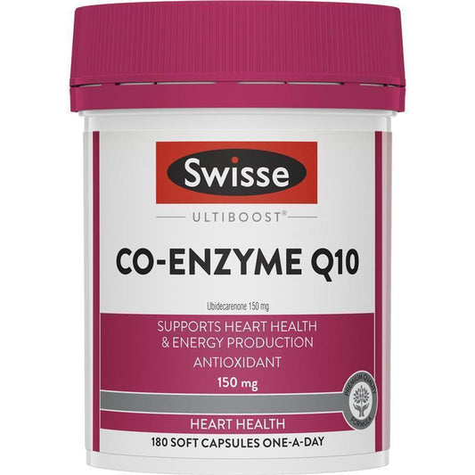 Swisse Ultiboost CoQ10 150mg - Heart & Energy Support, 180 Capsules