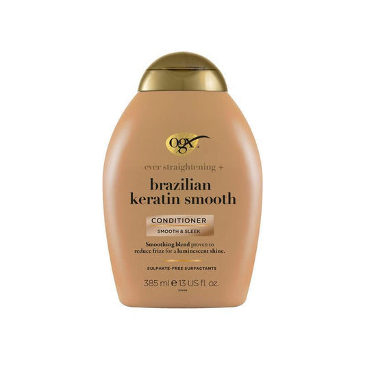 OGX Ever Straightening + Smoothing & Shine Brazilian Keratin Therapy Conditioner - 385mL for Dull Hair-Auzzi Store
