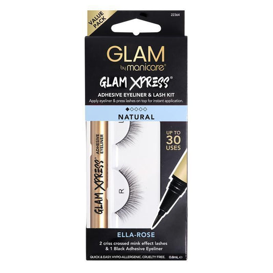 Glam By Manicare Glam Xpress Ella-Rose Adhesive Eyeliner & Lash Kit - 1 Pack - Auzzi Store
