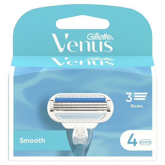 Gillette Venus 3-Blade Smooth Pivoting Razor Refills, 4-Pack