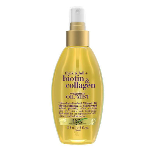 OGX Biotin & Collagen Volumising Weightless Oil Mist 118ml - Thicker, Fuller Hair