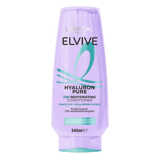 L'Oreal Elvive Hyaluron Pure Conditioner 340ml - 72H Hydration - Auzzistore