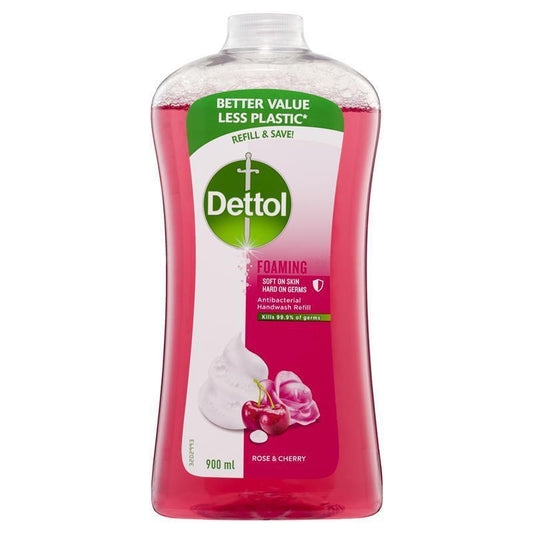 Dettol Antibacterial Foaming Hand Wash Refill - Rose & Cherry 900 ml - Auzzi Store