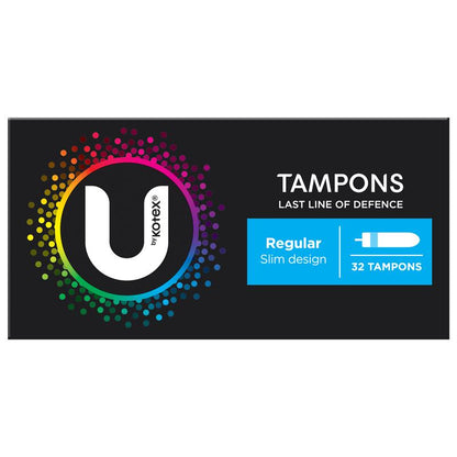 U by Kotex Regular Slim Tampons 32 Pack – Medium Flow Protection