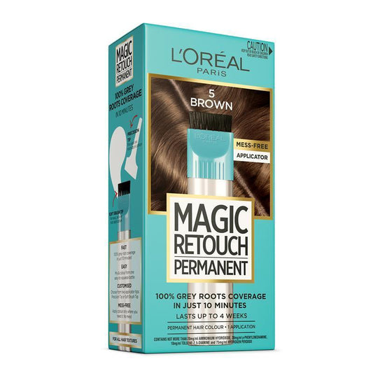 L'Oreal Paris Magic Retouch Permanent 5 Brown - 100% Grey Coverage in 10 Minutes