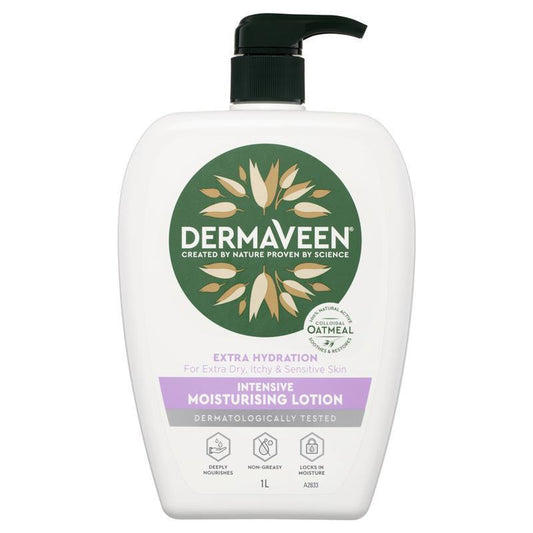DermaVeen Extra Hydration Intensive Moisturising Lotion 1L - Soothing Relief for Sensitive Skin - Auzzi Store