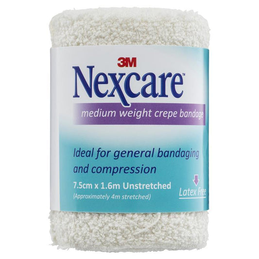 Nexcare Medium Crepe Bandage 75mm x 1.6m - Gentle Support & Compression-Auzzi Store
