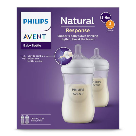 Avent Natural Response Feeding Bottle 260ml - 2 Pack - Auzzistore