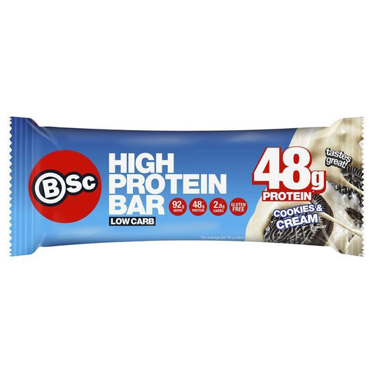 BSc High Protein Low Carb Bar - Cookies & Cream 92g - Delicious Nutrition - Auzzistore