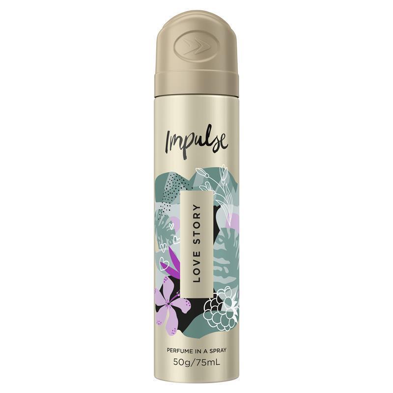 Impulse Love Story Body Spray 75ml – Fruity Floral Aerosol Deodorant