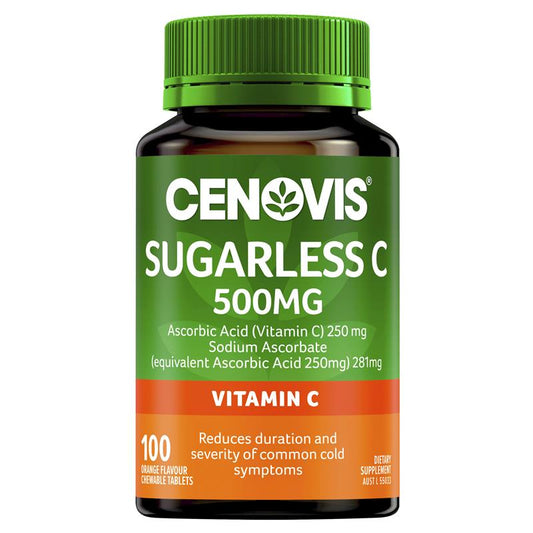 Cenovis Sugarless Vitamin C 500mg - 100 Orange Chewable Tablets - Auzzistore