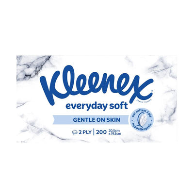 Kleenex Everyday Facial Tissues 200 Pack - Soft & Absorbent