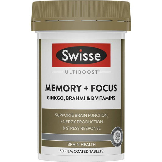Swisse Ultiboost Memory + Focus - 50 Tablets for Enhanced Cognitive Function-Auzzi Store