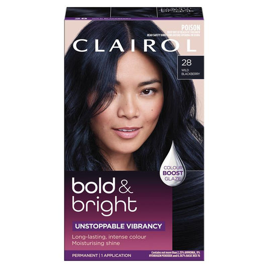 Clairol Bold & Bright Permanent Hair Colour 28 Wild Blackberry 196g - Vivid & Moisturizing