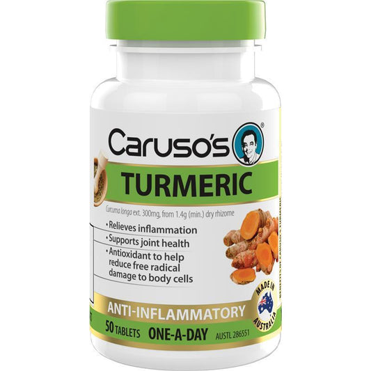 Caruso's One a Day Turmeric 50 Tablets - Natural Anti-Inflammatory-Auzzi Store