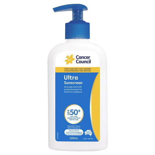 Cancer Council SPF 50+ Ultra Sunscreen Pump - 200ml - Auzzi Store