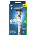 Gillette Mach3 Turbo 3D Razor – Ergonomic Handle with 2 Cartridges