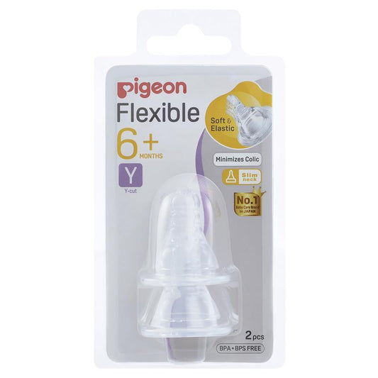 Pigeon Flexible Peristaltic Nipple Y - 2 Pack for Older Infants-Auzzi Store