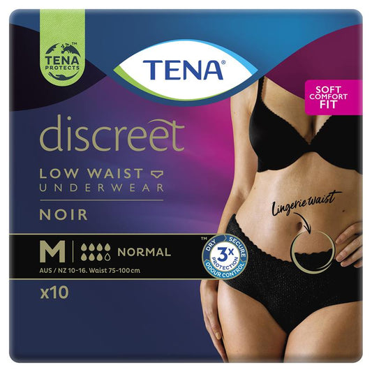 TENA Discreet Women's Incontinence Underwear Black Medium 10 Pants – view 2 - Auzzistore