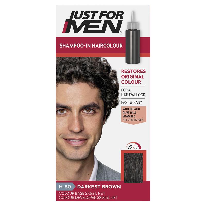 Just for Men Hair Colour - 50 Darkest Brown | Natural Grey Coverage-Auzzi Store