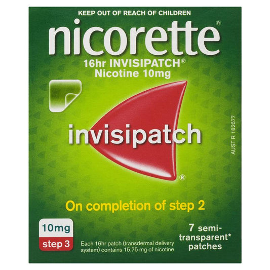 Nicorette Quit Smoking Nicotine 16 Hour InvisiPatch Step 3 - 7 Pack-Auzzi Store