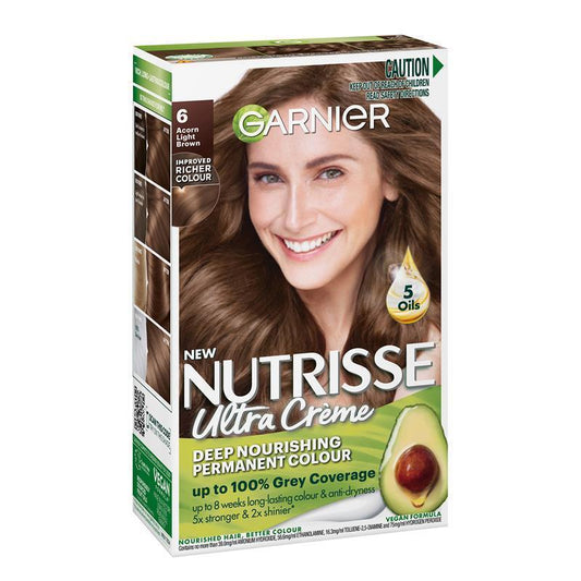 Garnier Nutrisse Permanent Hair Colour - 6 Acorn (Enriched with 4 Natural Oils)-Auzzi Store