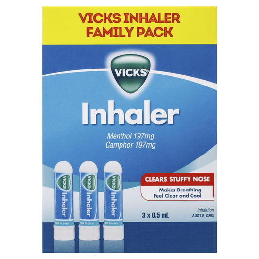 Vicks Inhaler Triple Pack 3 x 0.5mL - Instant Relief for Colds - Auzzi Store