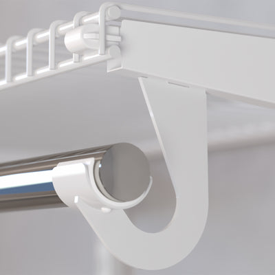 Flexi Storage White Hanging Rod Bracket 2 Pack Steel Easy Install