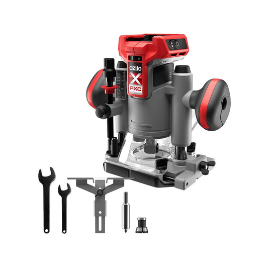 Ozito PXC 18V Cordless Brushless Plunge Router PXBPRS 018 - 250mm x 250mm x 160mm - Precision Control - Auzzistore
