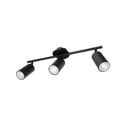 Brilliant Jez Black 3 Light Spotlight 470mm - Adjustable Heads - Indoor Use