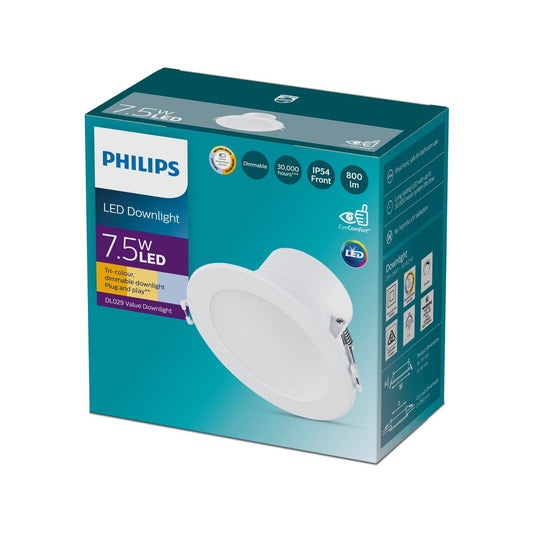 Philips CCT LED Down Light 800lm 7.5W - 126mm x 126mm - Energy Efficient