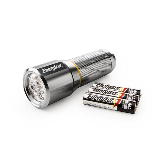 Energizer 270 Lumen Metal Vision HD LED Torch - 3 AAA Batteries Included - Silver - Auzzistore
