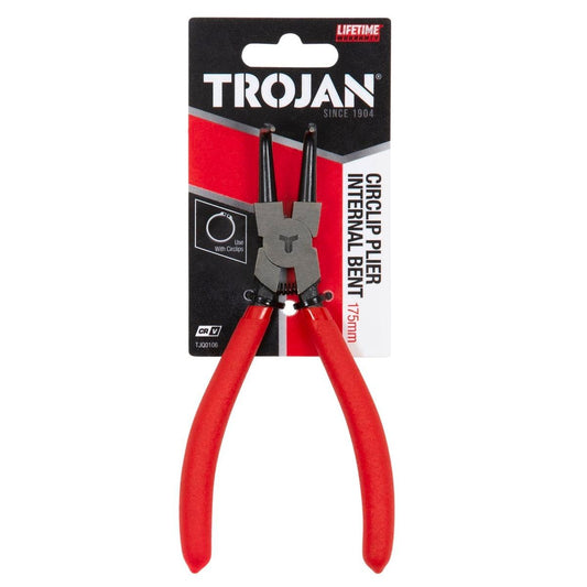 Trojan 175mm Circlip Internal Bent Tip Plier - Red and Black - TJQ0106 - Auzzistore