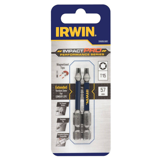 Irwin Impact Bits - 57mm T15 - Magnetised - High Strength - 2 Pack – view 2 - Auzzistore